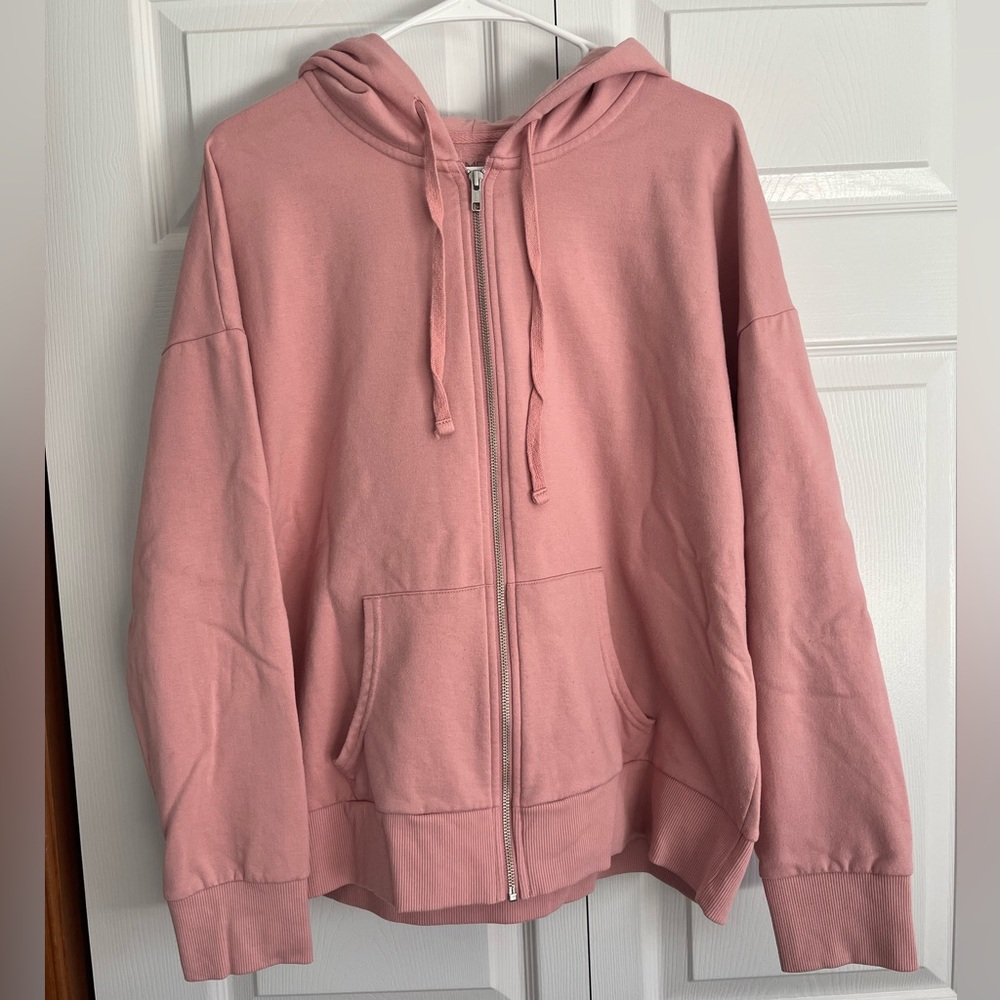 Pink zip up hoodie